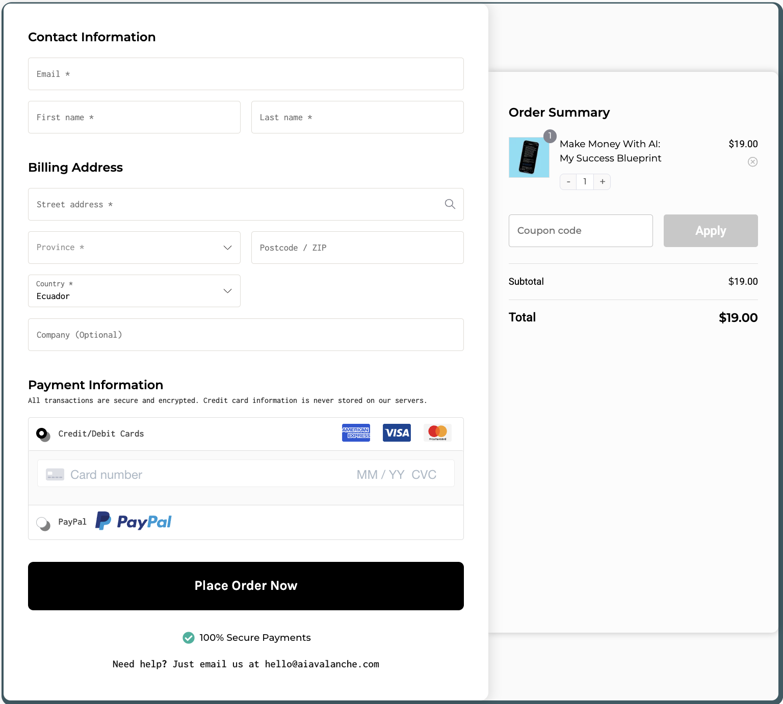 checkout page example